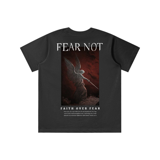 Faith Over Fear Kids Shirt − Black