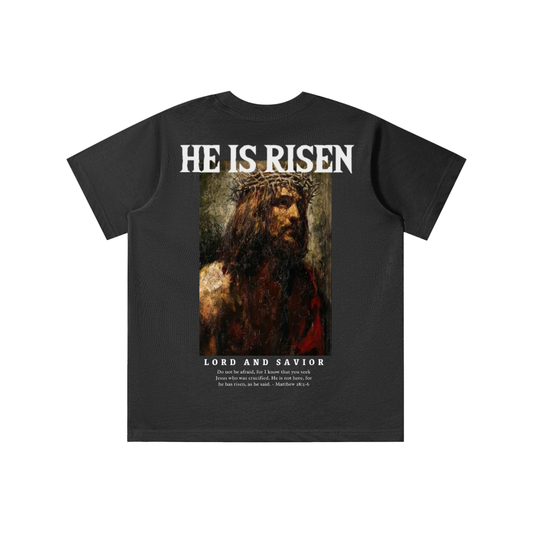 He Is Risen Kids Shirt − Black